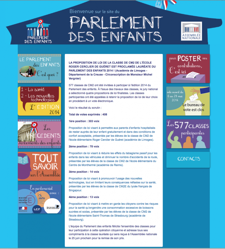 LE PARLEMENT DES ENFANTS 2014