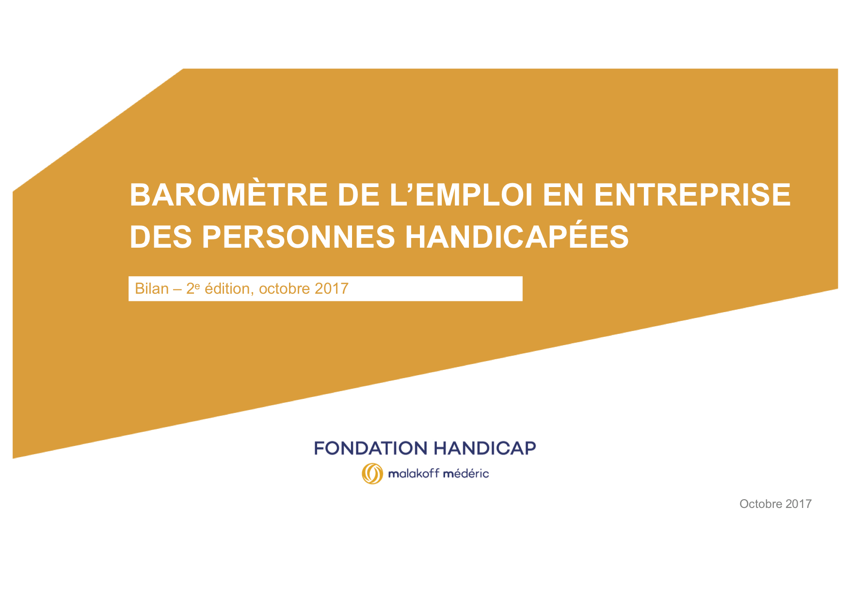  2ème baromètre de l'emploi en entreprise des personnes handicapées 