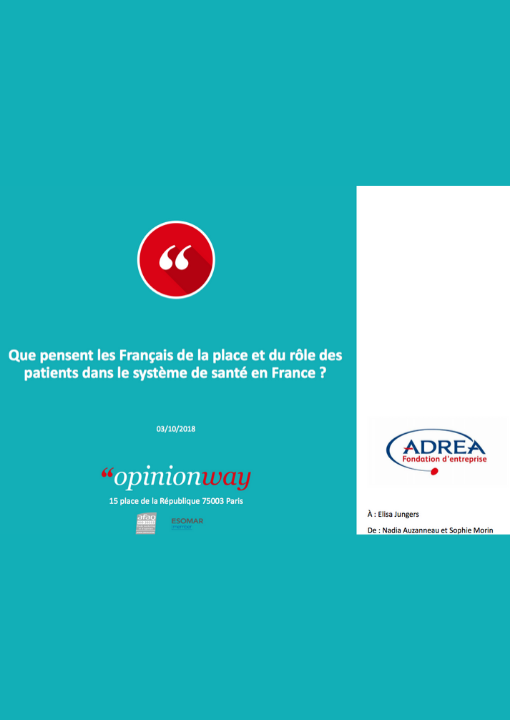 Résultats Baromètre Expérience patient - 9 Français sur 10 n'ont jamais entendu parler d'expérience patient - BVA - IFEP - Fondation ADRÉA