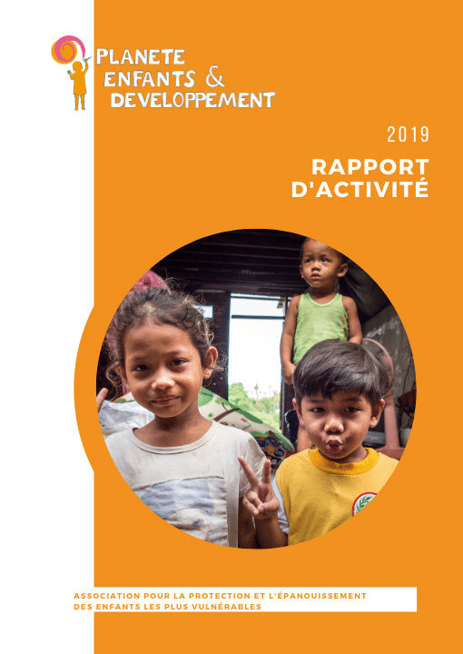 Couverture du Rapport d'activité 2019 de Planète Enfants & Développement