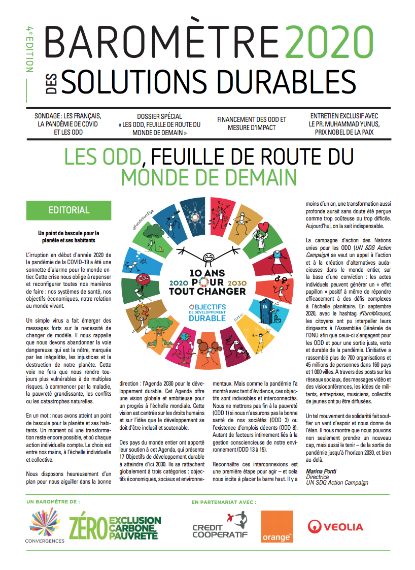 Couverture du baromètre des solutions durables 2020