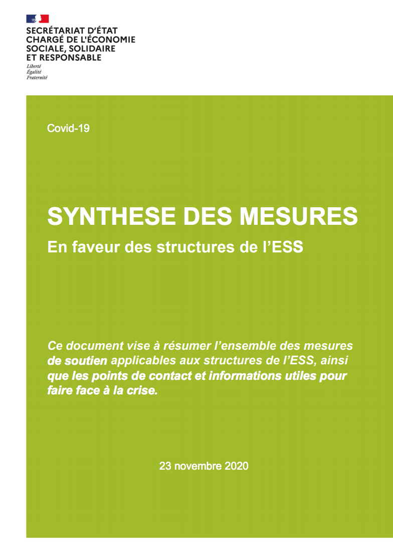 Synthèse des mesures en faveur des structures de l'ESS - Secrétariat d'État chargé de l'Économie sociale, solidaire et responsable