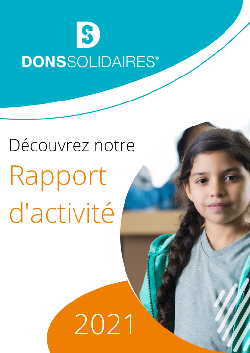 Couverture du rapport d'activité 2021 de Dons Solidaires