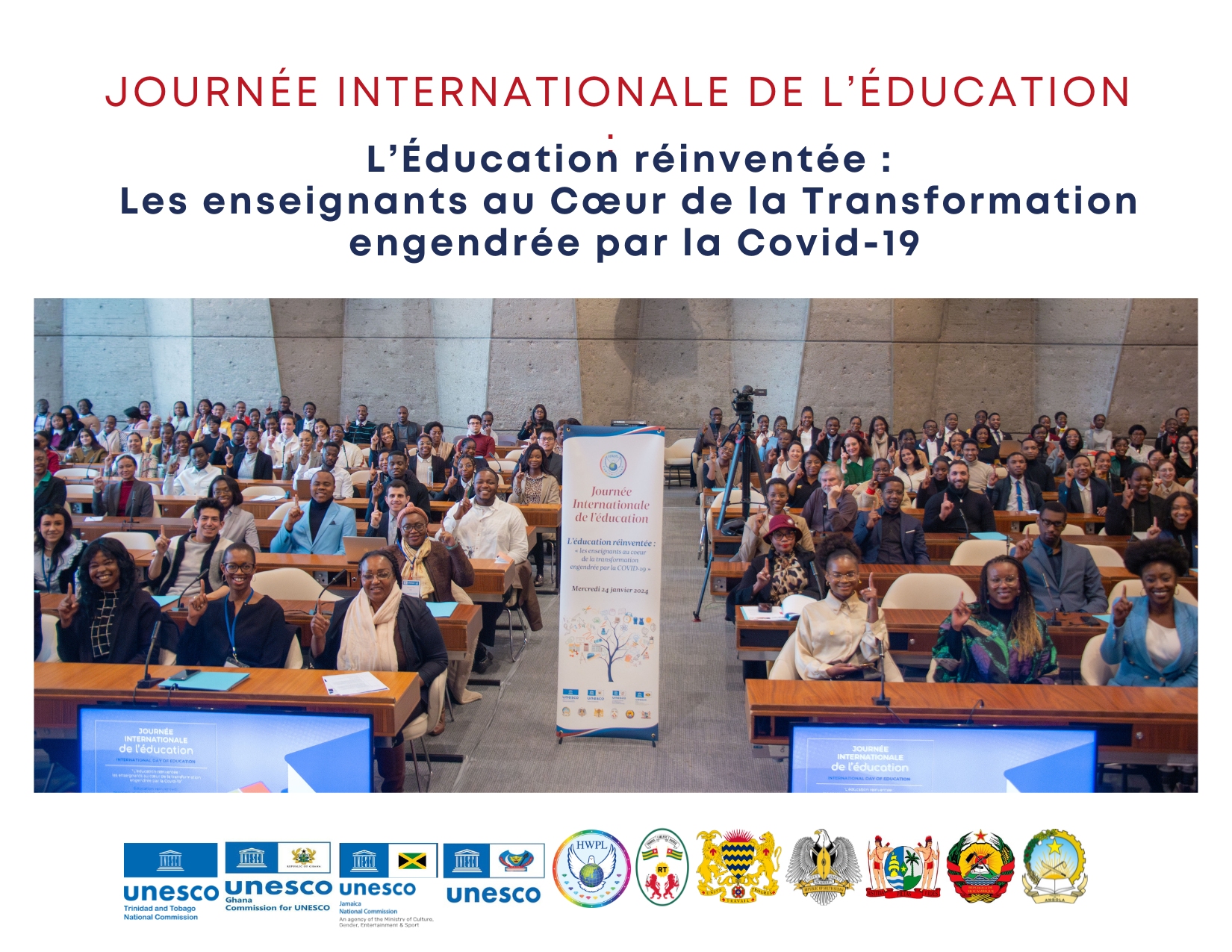 Conférence à l'Unesco "L’éducation réinventée : les enseignants au cœur de la transformation engendrée par la Covid-19" _ Photo de fin 
