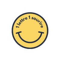 Logo smiley jaune une lettre un sourire