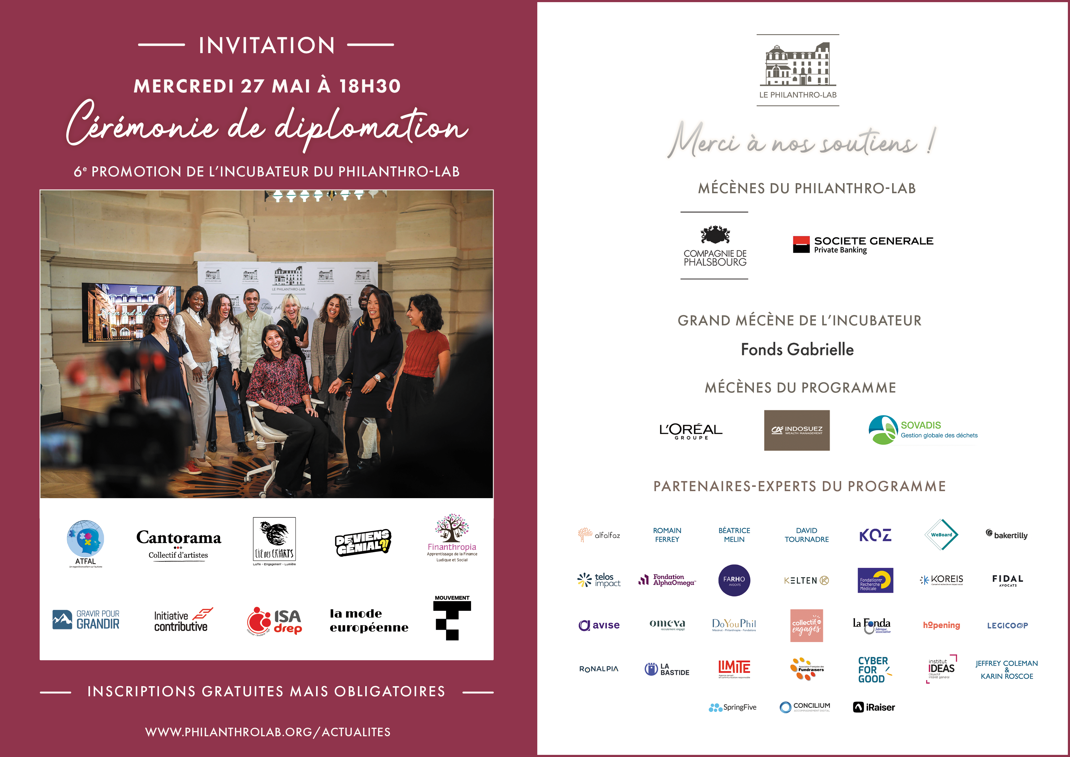 Cérémonie de diplomation de l'Incubateur