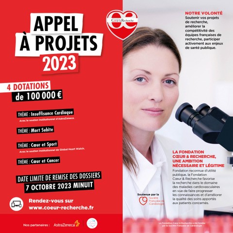 Appel à projet 2023 fondation Cœur & Recherche 