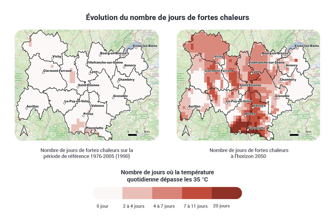 cartographie évolution jours de chaleur 