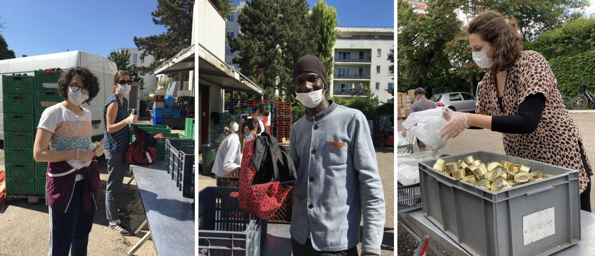 Confection de paniers repas avec les Restos du Coeur à Aubervilliers