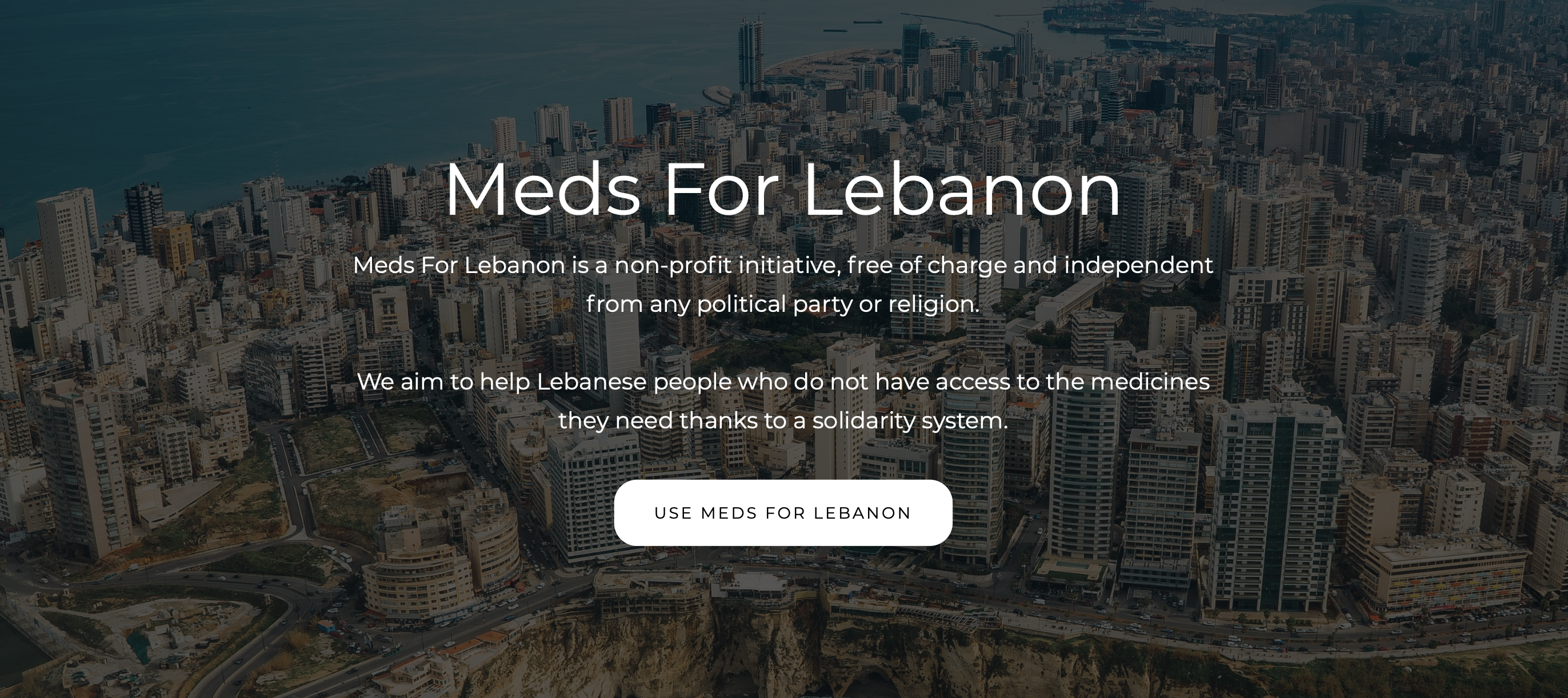 Copie d'écran : site de Meds For Lebanon