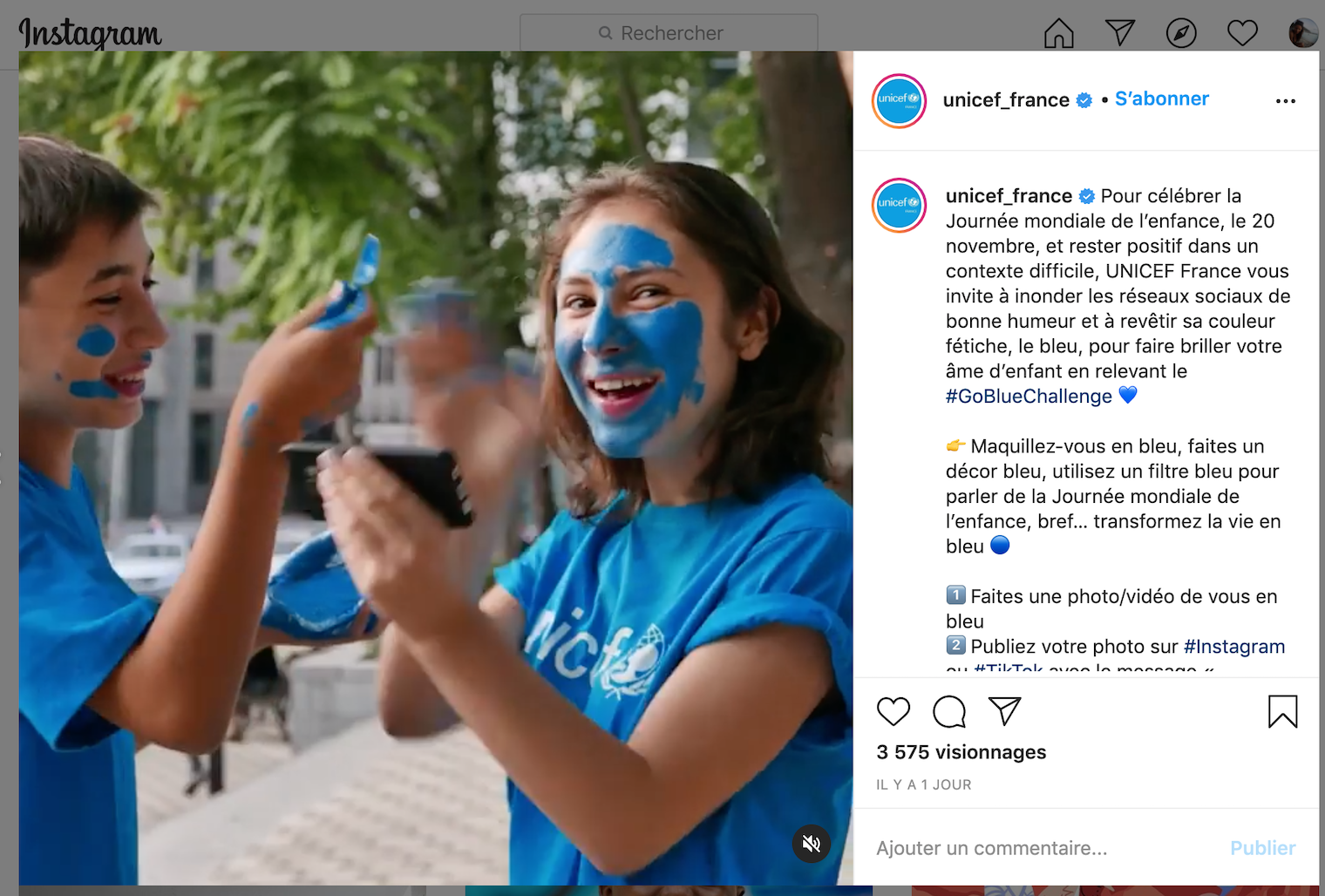 Crédit : Instagram UNICEF France