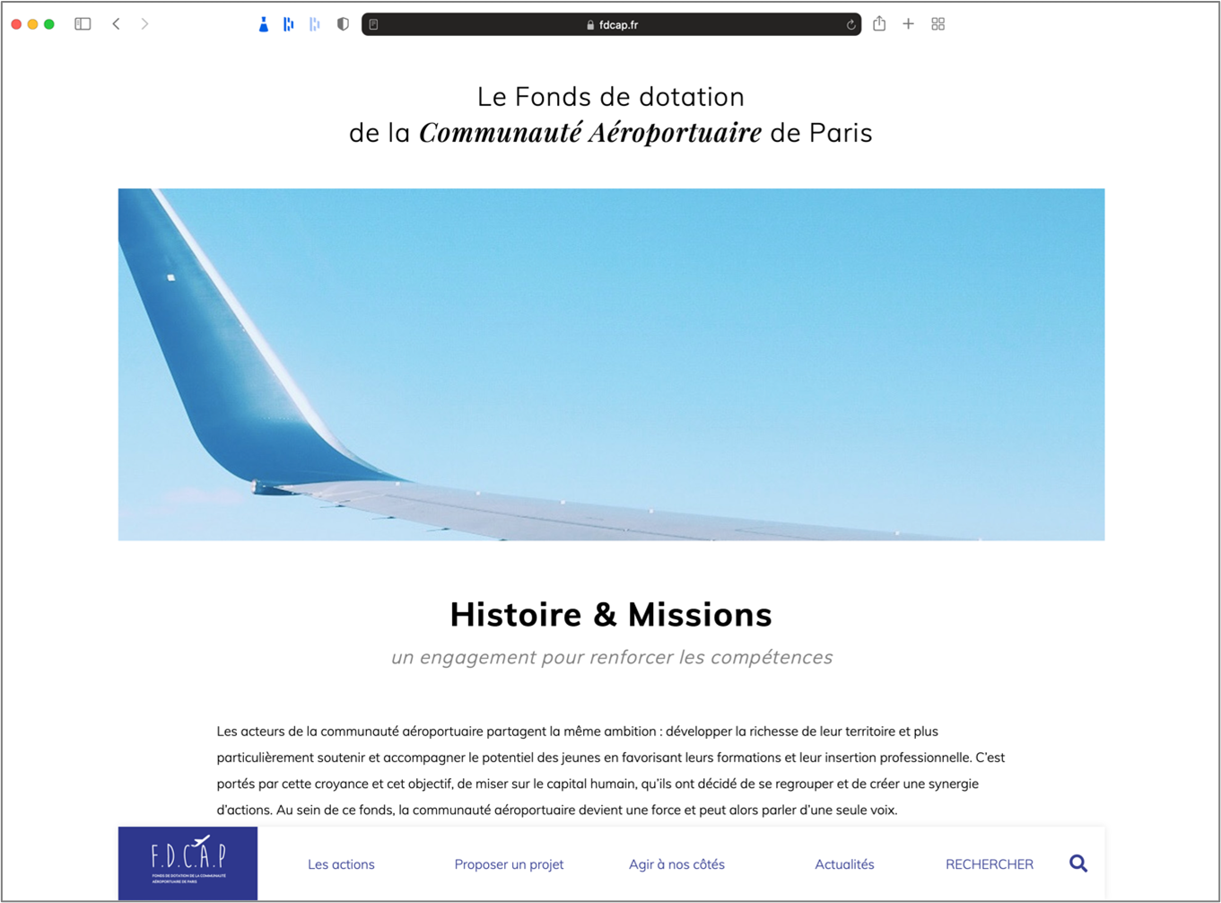 Les élèves formés par EDEN School ont eu l’opportunité de travailler en situation réelle sur le développement du site Internet du FDCAP (fdcap.fr)