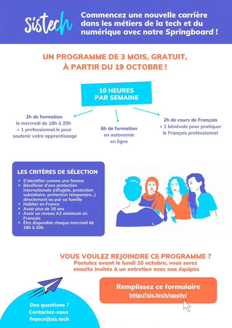 Sistech lance son Springboard : un programme de formation pensé spécialement pour les femmes réfugiées !