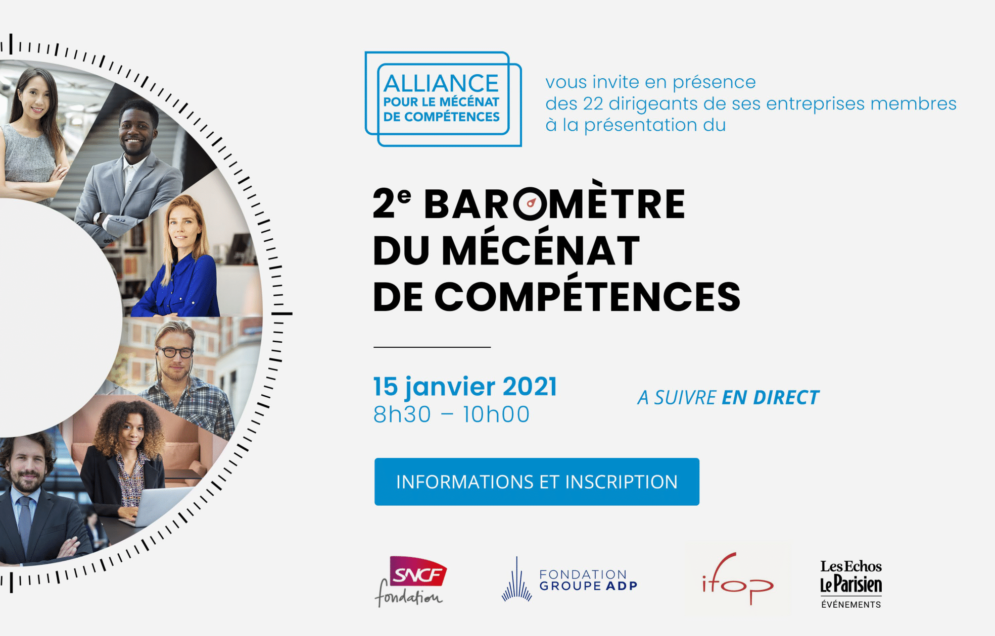 Invitation présentation baromètre du mécénat de compétences 2021