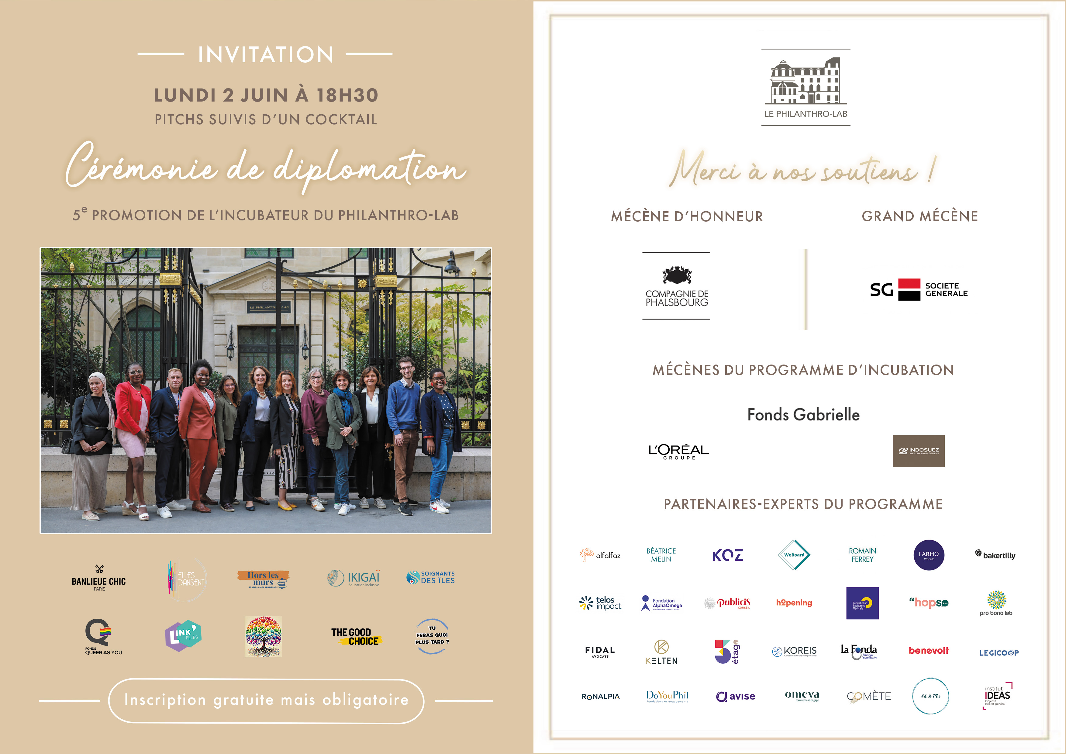 Invitation à la Cérémonie de diplomation de l'Incubateur