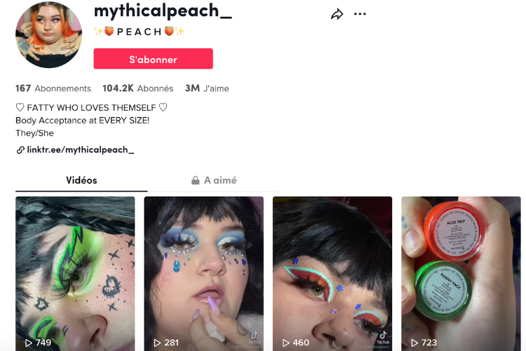 Crédit : le compte de Mythical Peach sur TikTok. 