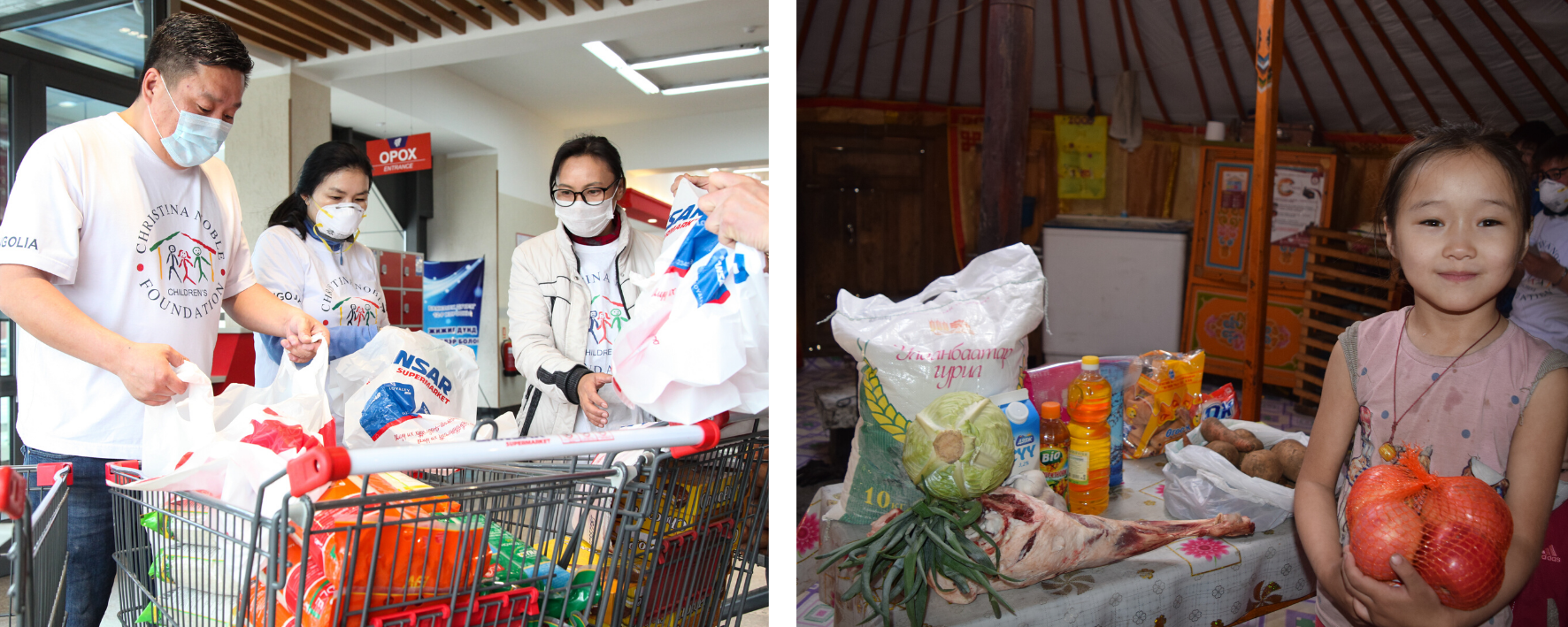 Association Christina Noble - distributions alimentaires en Mongolie - covid19