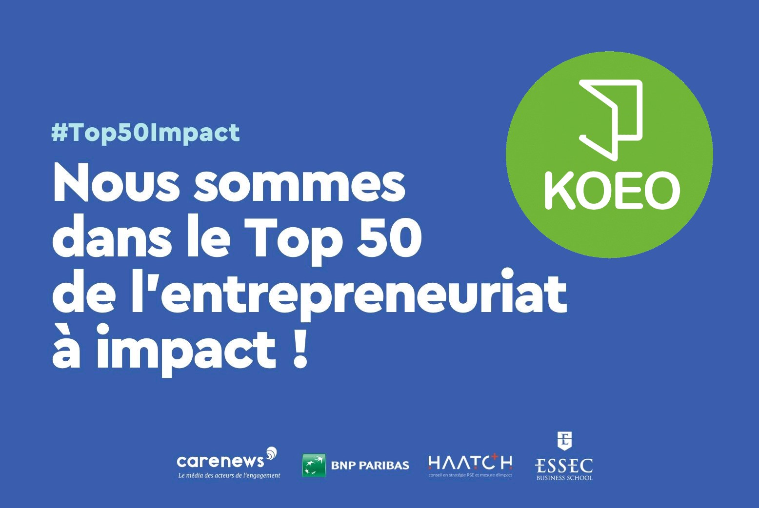 KOEO pour la seconde année dans le TOP50 des entreprises à Impact !