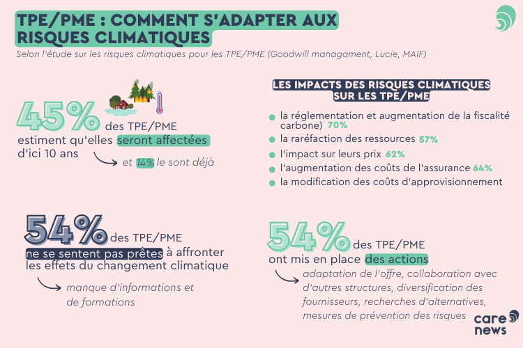 Infographie sur les risques climatiques sur les TPE/PME.