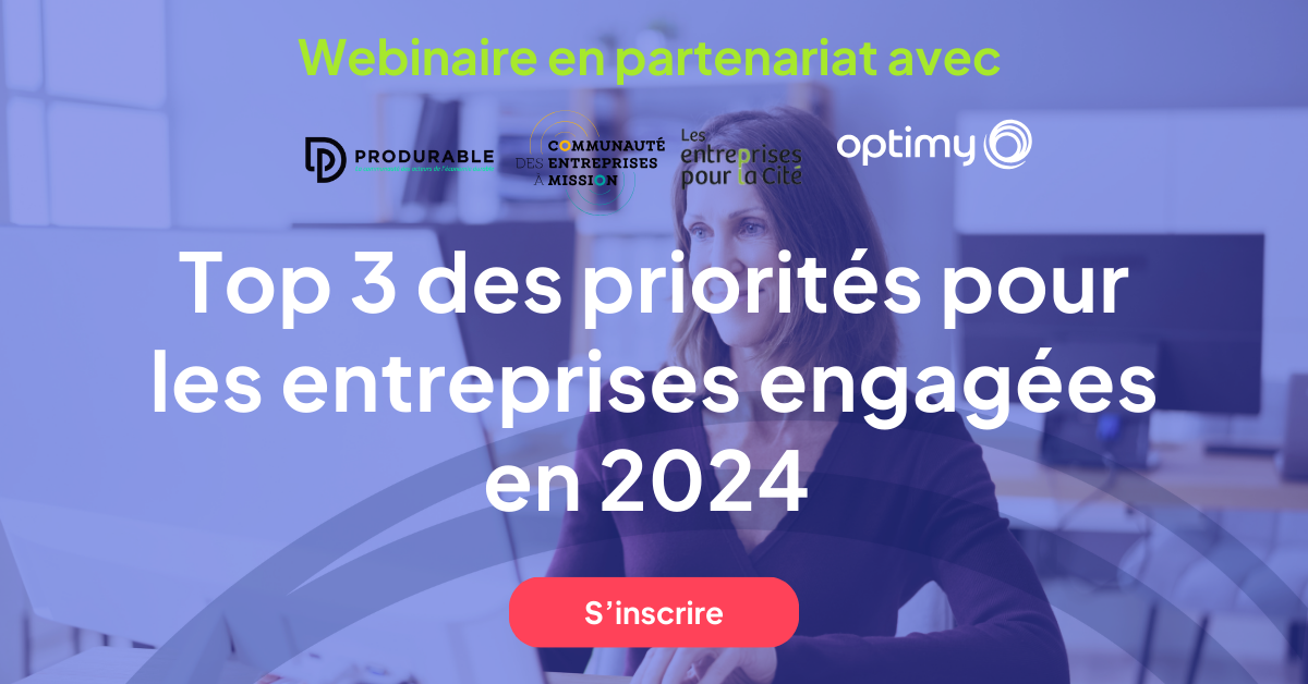 Webinaire Optimy : Quelles seront les priorités pour les entreprises engagées en 2024 ? - Crédit photo : Optimy