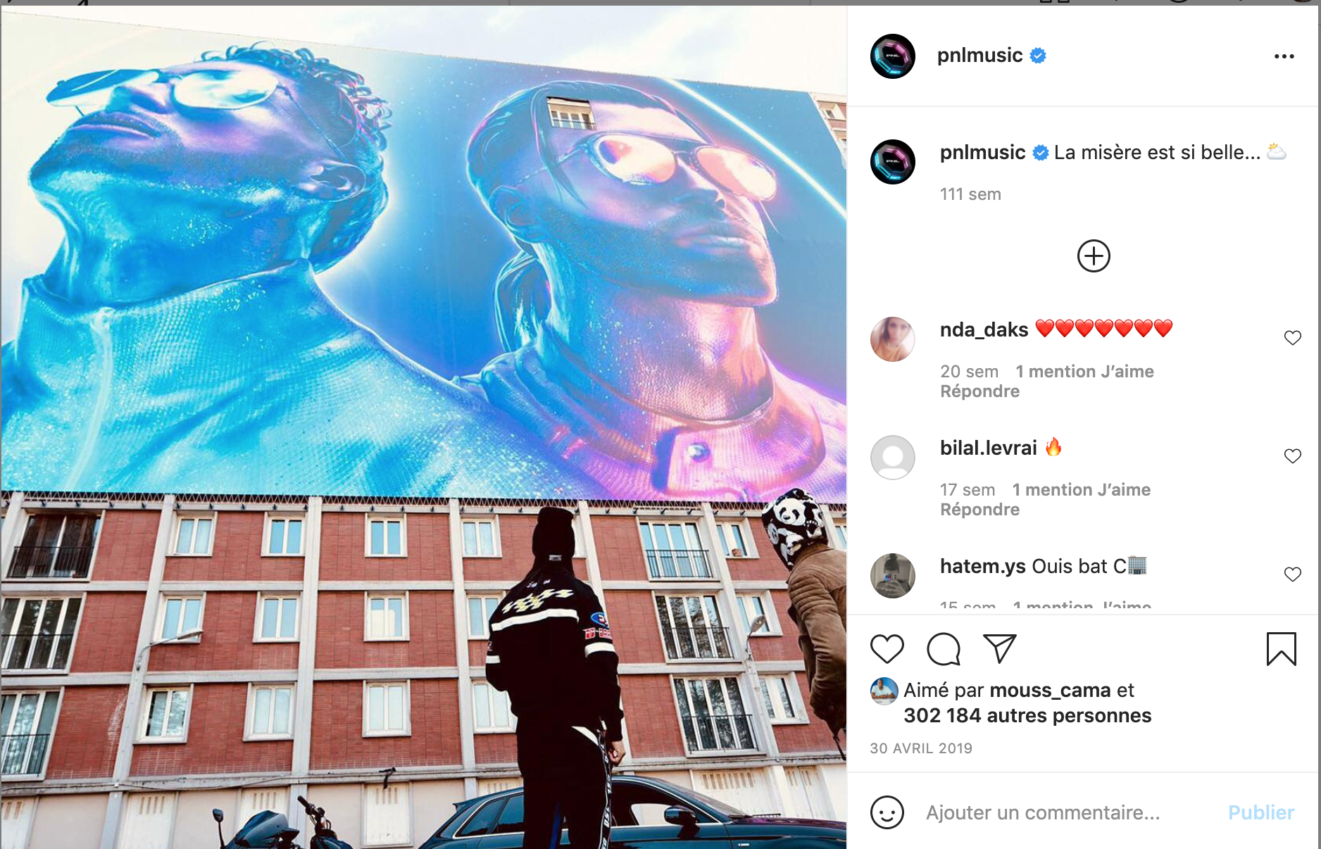 Capture d'écran de leur compte Instagram.