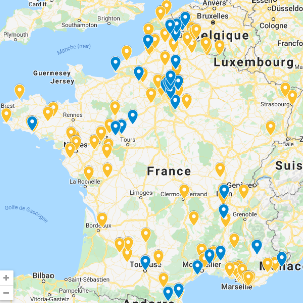 Carte des projets accompagnés