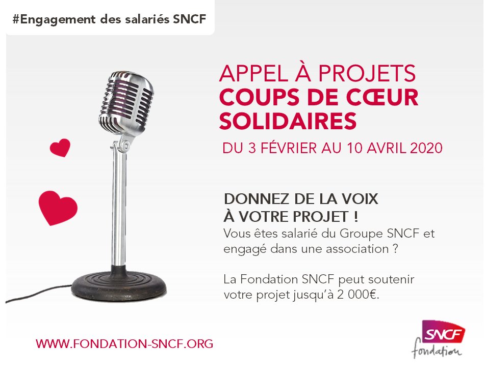 Coups de coeur solidaires 2020 : l'appel à projets de la Fondation SNCF est ouvert jusqu'au 10 avril