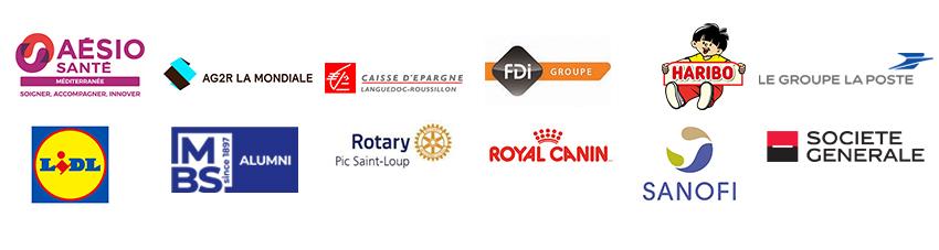 Logos des mécènes de la Fondation MBS - Montpellier Business School