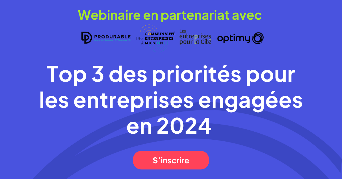 Webinaire Optimy : Quelles seront les priorités pour les entreprises engagées en 2024 ? - Crédit photo : Optimy