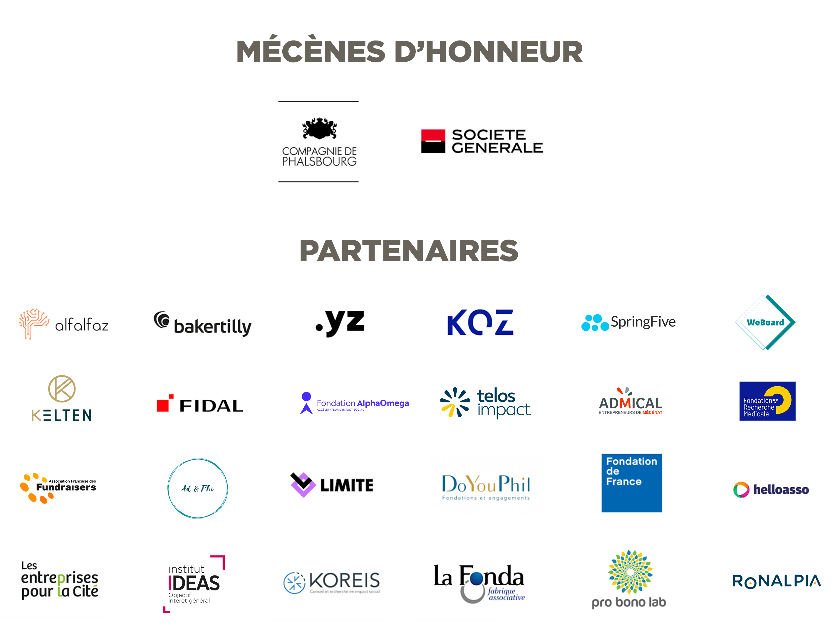 Logos mécènes d'honneur et partenaires-experts