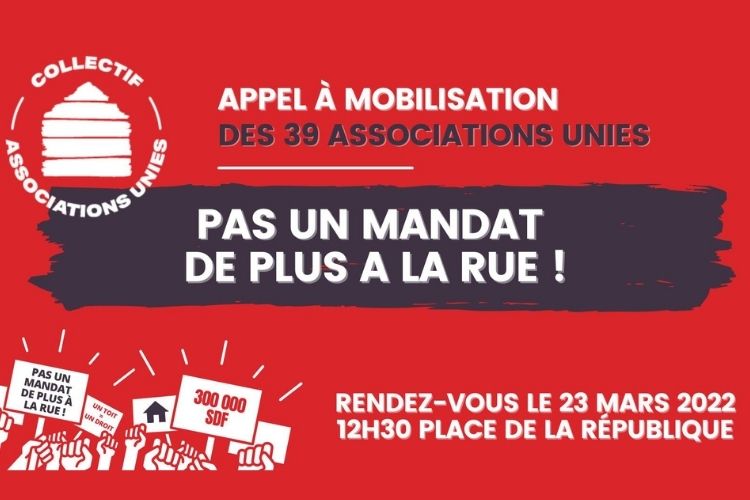 Rassemblement contre le mal-logement le 23 mars 2022 à Paris