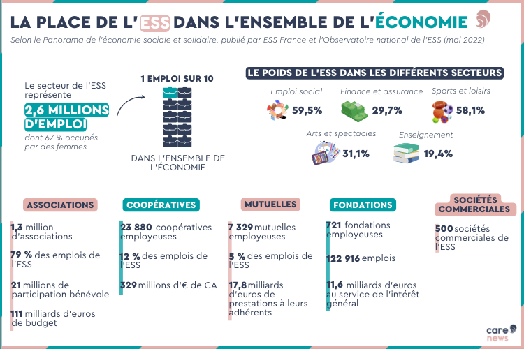 Infographie sur le panorama de l'ESS, publié par ESS France