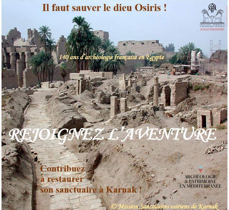  Arpamed lance sa 1ère campagne de levée de fonds participatif en soutien aux fouilles de l'Institut français d'archéologie orientale à Karnak.  Rejoignez l'aventure! 