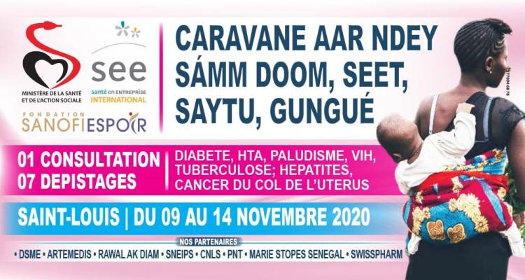 Affiche de la caravane santé au Sénégal