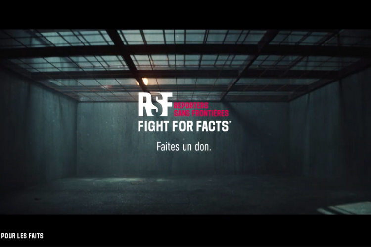 Campagne #FightForAct de RSF. Crédit : copie écran Youtube RSF
