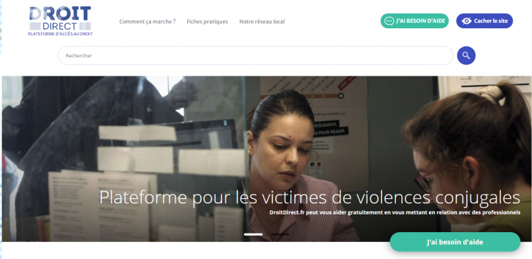 #Chroniques de mécénat : la Fondation Devoteam accompagne Droits d’Urgence . Crédit photo : capture d'écran de la plateforme DroitDirect.fr
