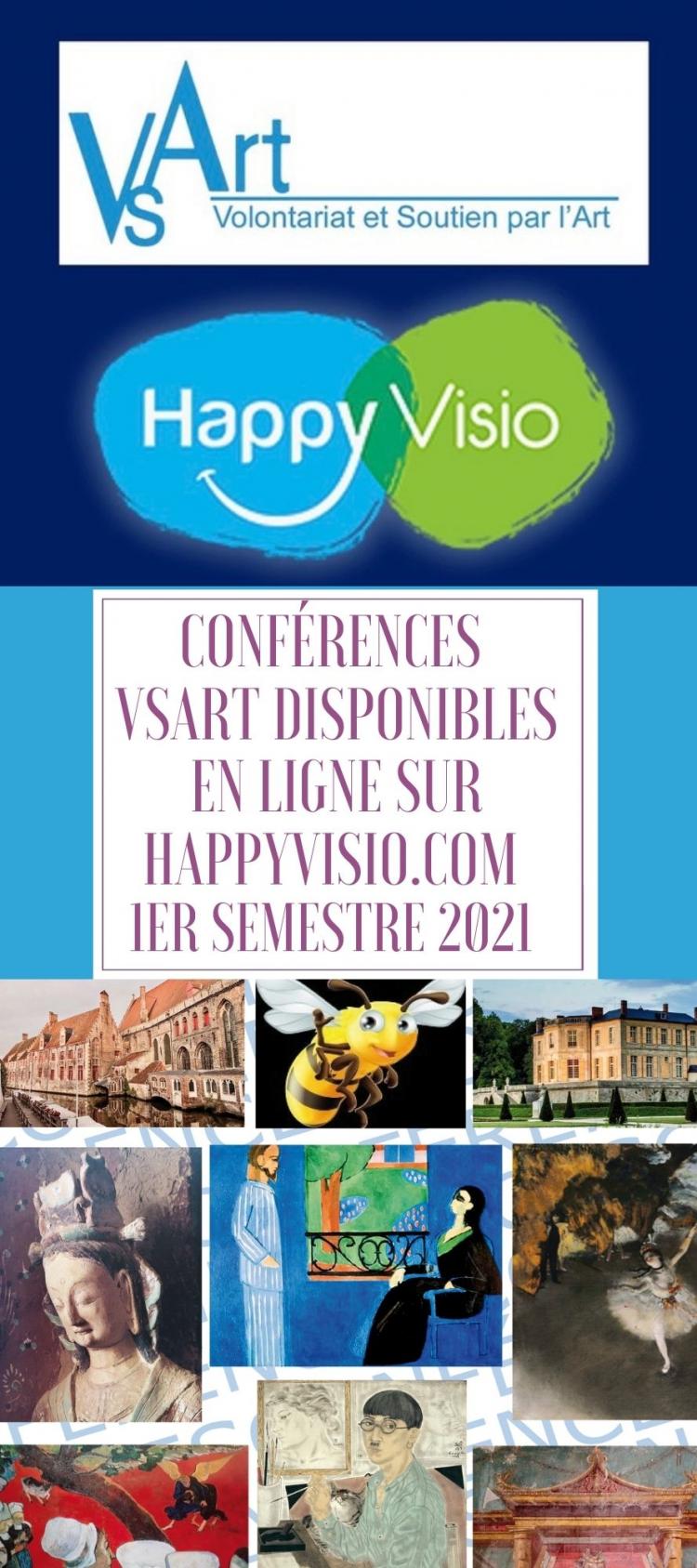 Brochure des conférences VSArt Paris disponibles sur HappyVisio - 1er semestre 2021