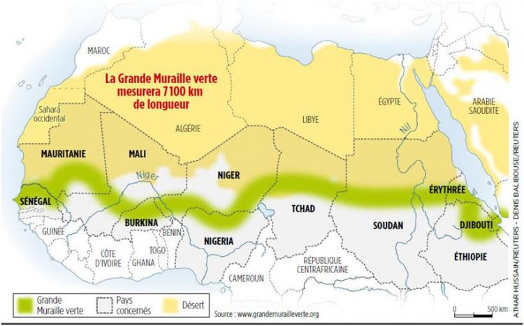 Carte de la Grande Muraille Verte