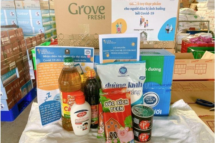 Contenu du paquet alimentaire distribué au Vietnam