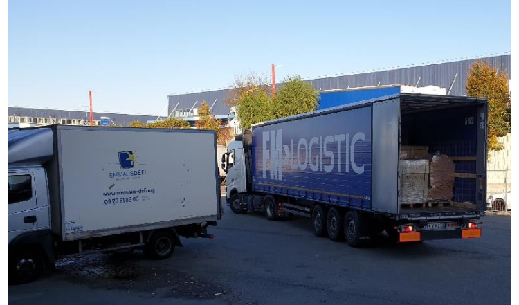 Mécénat de transport FM Logistic pour Emmaüs Défi
