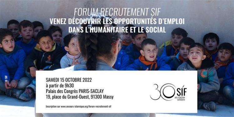 Venez à la rencontre des équipes du Secours Islamique France le 15 octobre à Massy