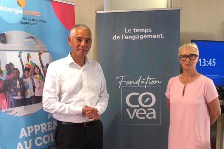Laurent Tollié Président de la Fondation Covéa et Catherine Ozon Directrice Générale d'Énergie Jeunes