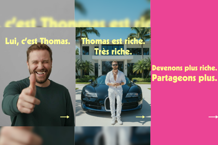 Des extraits de la campagne diffusée sur les réseaux sociaux. Crédit : Les Nouveaux riches.