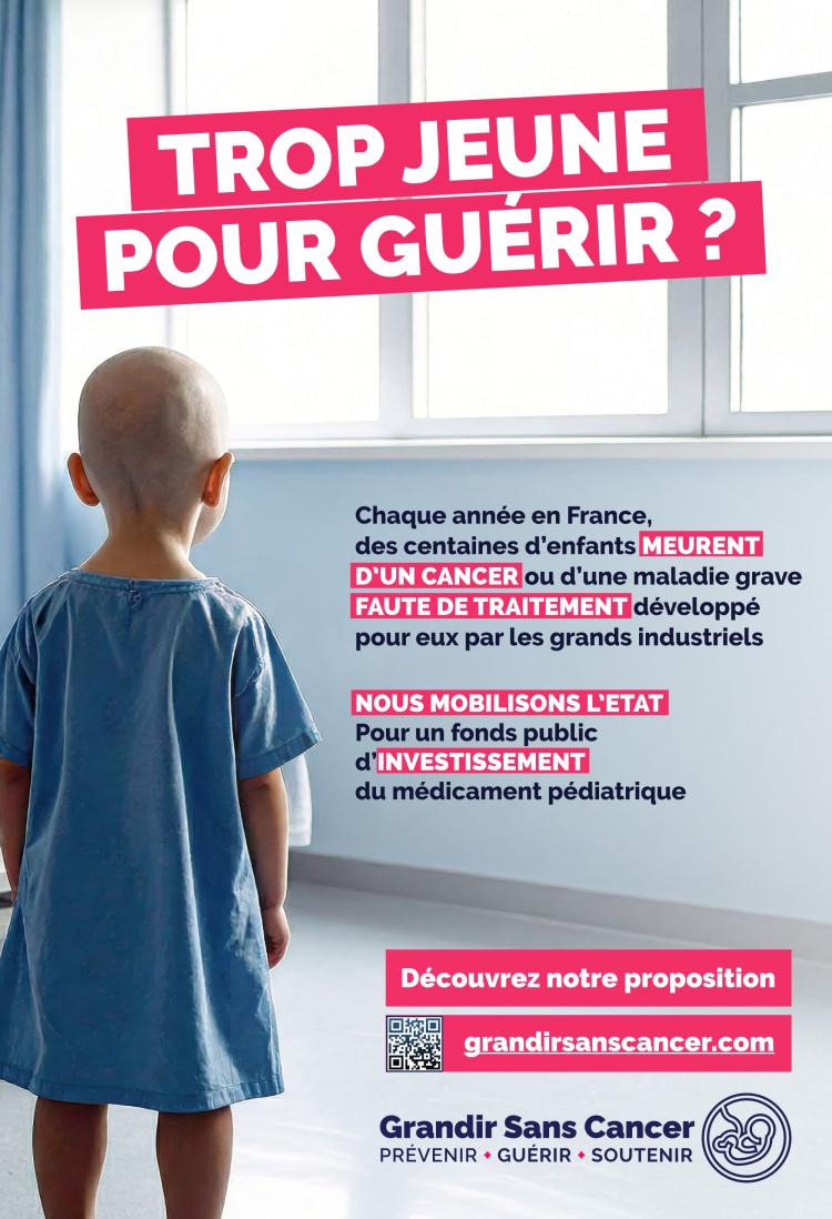 Cancers pédiatriques - campagne de Grandir Sans Cancer