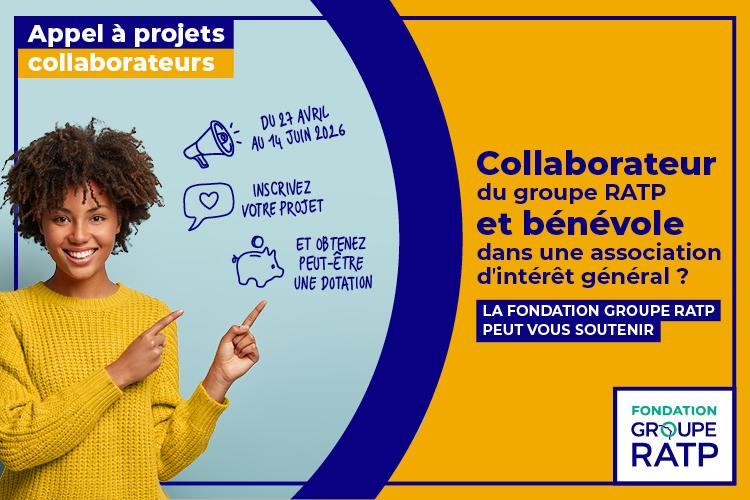 La Fondation Groupe RATP lance la 5e édition de son Appel à projets dédié aux collaborateurs du groupe RATP. Candidatures du 27 avril au 14 juin 2026.