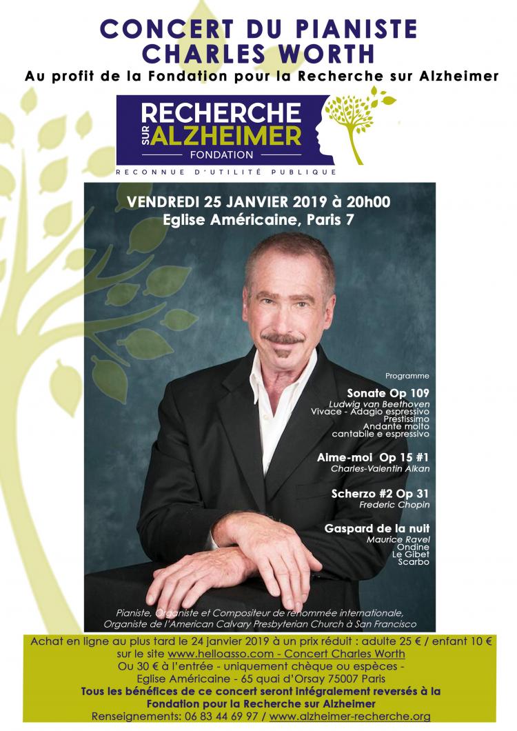 Concert exceptionnel de Charles Worth à Paris pour soutenir la recherche !