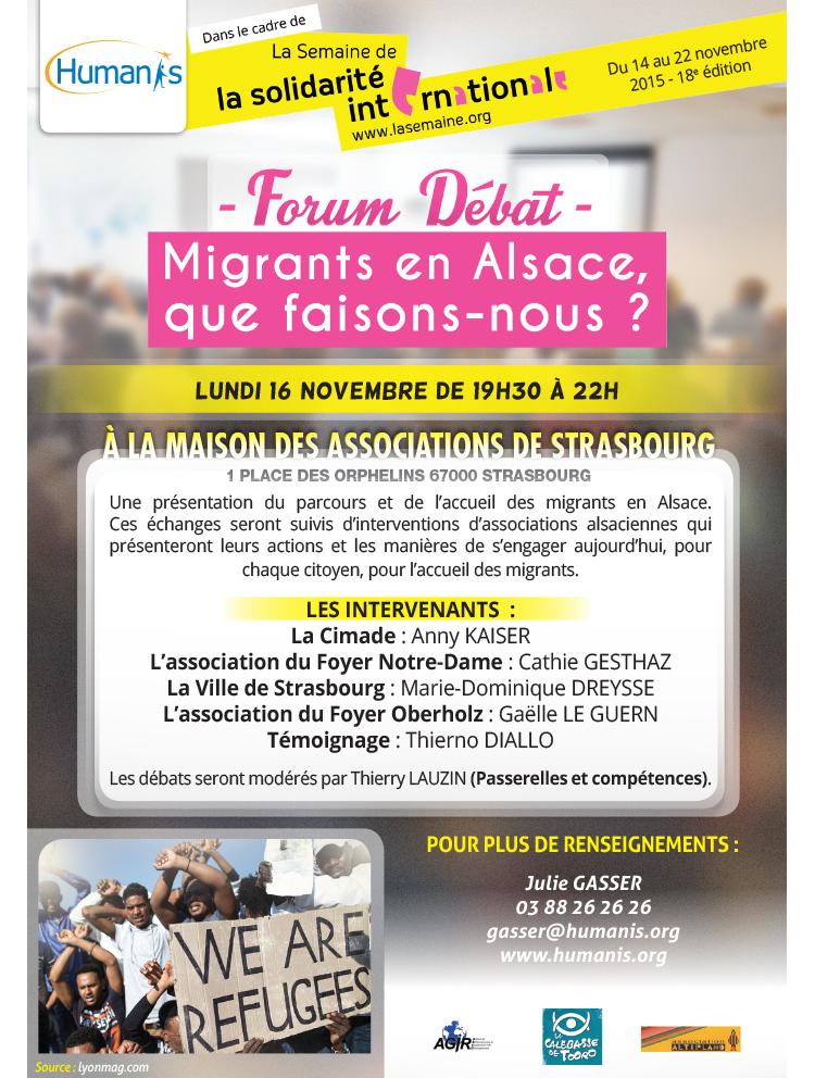 Forum-Débat "Les migrants en Alsace, que faisons-nous?"