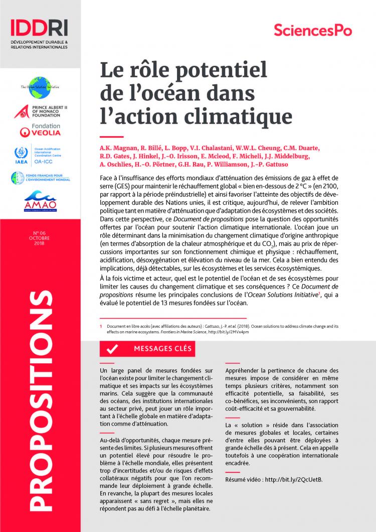 Le rôle potentiel de l'océan dans l'action climatique