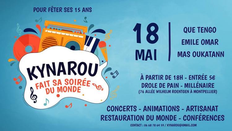 Kynarou fête ses 15 ans : Soirée du monde le 18 MAI