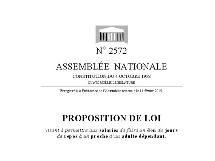 Un projet de loi pour permettre le don de jours de repos à un collègue aidant